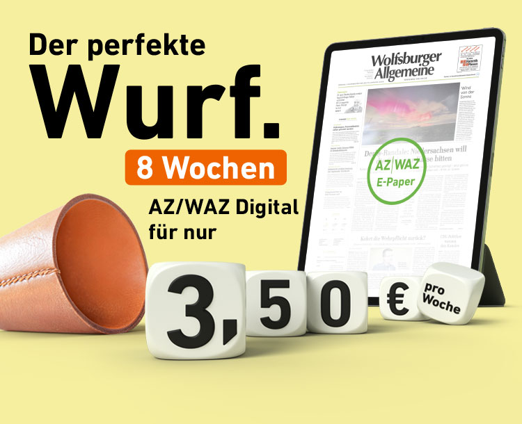 Der perfekte Wurf. 8 Wochen AZ/WAZ Digital für nur 3,50 € pro Woche.